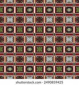 Indian embroidery with flowers and leaves. Italian majolica tile. Ceramic dishes, folk print. Mexican Talavera. Portuguese azulejo, spanish patchwork. Damask floral background. Hand drawn, not AI