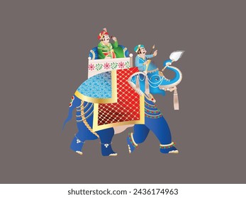 Indian Emperor on Decorated Elephant