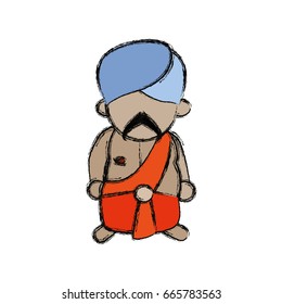 Indian ethic man cartoon