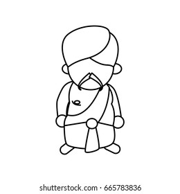 Indian ethic man cartoon