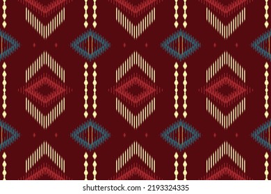 Indian ethnic design pattern. Ikat vetor Seamless  in tribal, folk embroidery, African Mexican style. Ikat Aztec geometric art ornament print. Design for carpet, Wallpaper, dress, wrapping, fabric