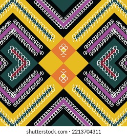 Indian ethnic design pattern. traditional pattern African art It is a pattern created by combining geometric shapes. Create beautiful fabric patterns. Design for print. Using in the fashion industry.