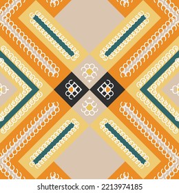 Indian ethnic design pattern. traditional pattern background It is a pattern created by combining geometric shapes. Create beautiful fabric patterns. Design for print. Using in the fashion industry.