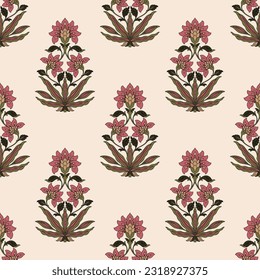 Indian ethnic floral vector seamless pattern