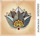 Indian ethnic henna tattoo pattern. Orient traditional background design, real henna effect. Template for mehndi ornament. Hand drawn doodle, vector illustration.