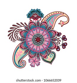Indian ethnic illustration. Hand painted ornament. Vector eps8