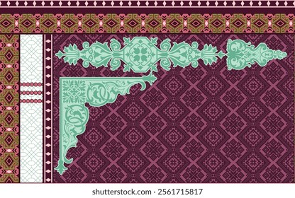 Indian ethnic inspired patterns for digital textile printing, wallpapers, gift wraps, and backgrounds.