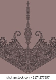 Indian ethnic paisley outline pattern in a vector 