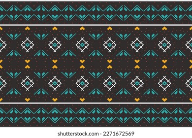 Indian ethnic pattern. Geometric ethnic pattern traditional Design It is a pattern geometric shapes. Create beautiful fabric patterns. Design for print. Using in the fashion industry.
