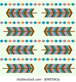 indian ethnic seamless geometric pattern with feathers