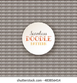 Indian ethnic striped seamless pattern. Orient traditional background design. Hand drawn doodle mehndi ornament, vector illustration.