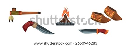 Indian Ethnic Tool and Authentic Object Vector Set
