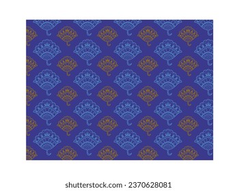 Indian fabric pattern. Vector vintage damask pattern design. Seamless pattern based on ornament paisley Bandana Print. Boho vintage style vector background. Silk neck scarf or kerchief pattern design 