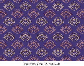 Indian fabric pattern. Vector vintage damask pattern design. Seamless pattern based on ornament paisley Bandana Print. Boho vintage style vector background. Silk neck scarf or kerchief pattern design 