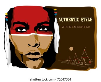 Indian face in fighting coloring