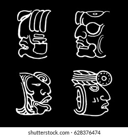 Indian faces vector tattoo