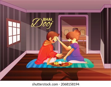 Indian family celebrating Bhai Dooj during Happy Diwali