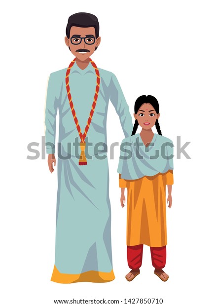 Indian Family Man Moustache Glasses Big Stock Vector (Royalty Free ...