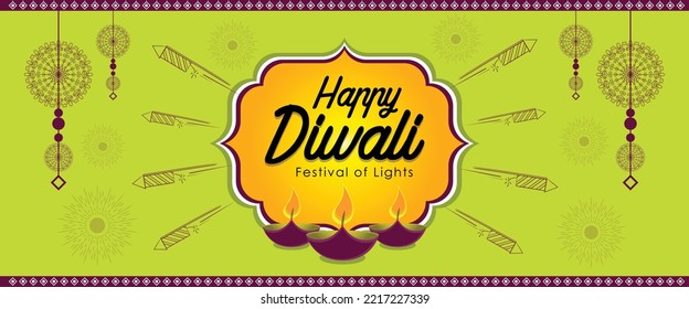 indian famous Diwali Festival aesthetic design banner