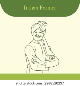 indian farmer posing with folded hands vector