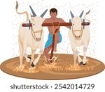 Indian farmer sports, village sports bull run, indian bullock cart race