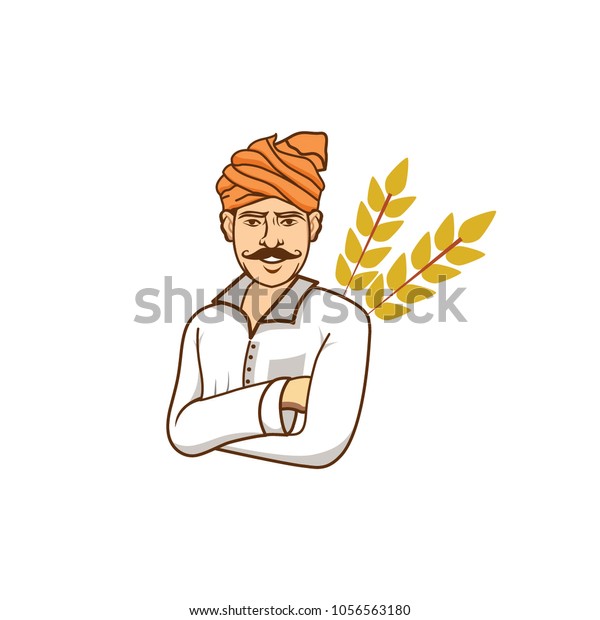 Indian Farmer Vector
Illustration 
