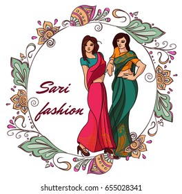 Indian fashion set. Vector stock illustration for design on white background