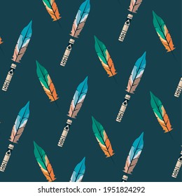 indian feathers ethnicity pattern background