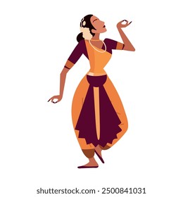 indian female dancer and bharatanatyam isolated