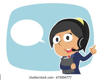 indian female operator with callout