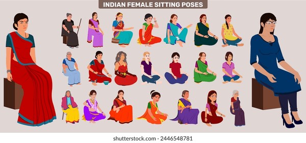 INDIAN FEMALE SITTING POSES COLLECTION