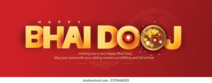 Indian festival Bhai Dooj Greeting Card,poster,Template Design with creative text. 
