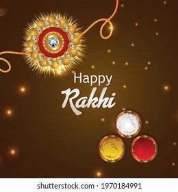 Indian festival of brother and sister bond happy raksha bandhan celebration greeting card