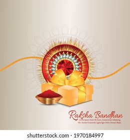 Indian festival of brother and sister bond happy raksha bandhan celebration greeting card