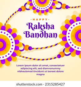 Indian festival of brother and sister bond happy raksha bandhan celebration for social media post