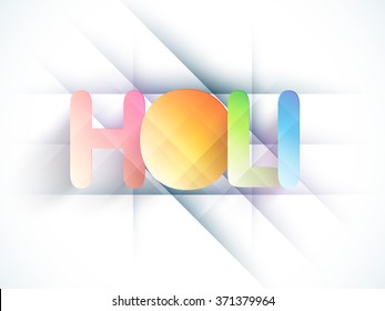 Indian festival of colors celebration with stylish text Holi on abstract background.