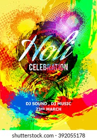 Indian Festival of Colors Happy Holi celebration / Holi spring festival of colors Can use for banners, invitations, poster and greeting cards