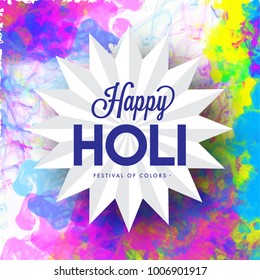 Indian Festival of Colours, Happy Holi celebration design.