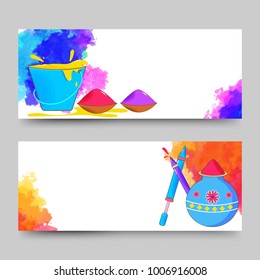 Indian Festival of Colours, Happy Holi celebration design.