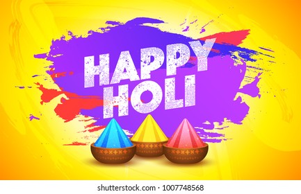 Indian Festival of Colours, Happy Holi celebration design.