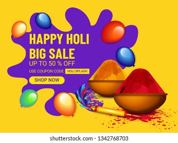 Indian Festival of Colours, Happy Holi celebration design. - Vector