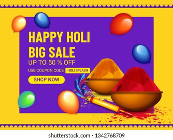 Indian Festival of Colours, Happy Holi celebration design. - Vector