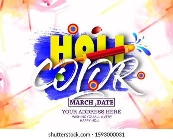 Indian Festival of Colours, Happy Holi celebration poster, banner,card design