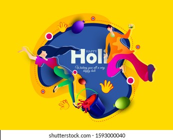 Indian Festival of Colours, Happy Holi celebration poster, banner,card design