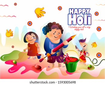 Indian Festival of Colours, Happy Holi celebration poster, banner,card design