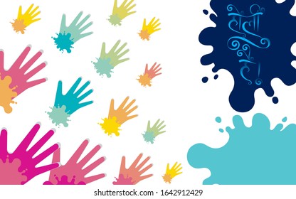  Indian Festival of Colours, Happy Holi celebration. abstract colorful  background 
