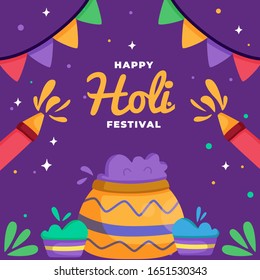 Indian Festival of Colours Happy Holi celebration design