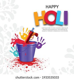 Indian Festival of Colours, Happy Holi celebration design.