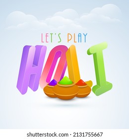 Indian festival of colours, Happy Holi concept with shiny dry colours (gulal) with text space for your message.