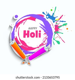 Indian Festival Colours Happy Holi Sticker Stock Vector (Royalty Free ...